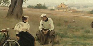 «El descans dels ciclistes» 1886, propietat de la Fundació Daurel