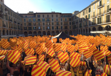 Celebració de la Diada per la Llengua a la plaça Major de Palma (Fotografia: Més per Mallorca)