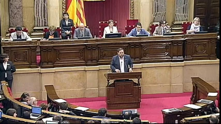 Oriol Junqueras defensant els pressupostos del Govern