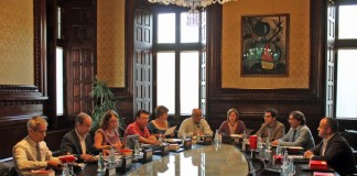 La mesa del Parlament reunida el 20 de juliol del 2016