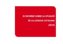 Portada del IX Informe sobre la situació de la llengua catalana (2015)