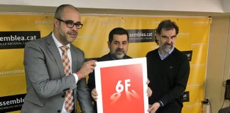 Buch, Sànchez i Cuixart presentant el cartell de la manifestació del 6F | ANC