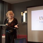 Isabel-Clara Simó en la seva intervenció durant l’acte | Joaquim Gil
