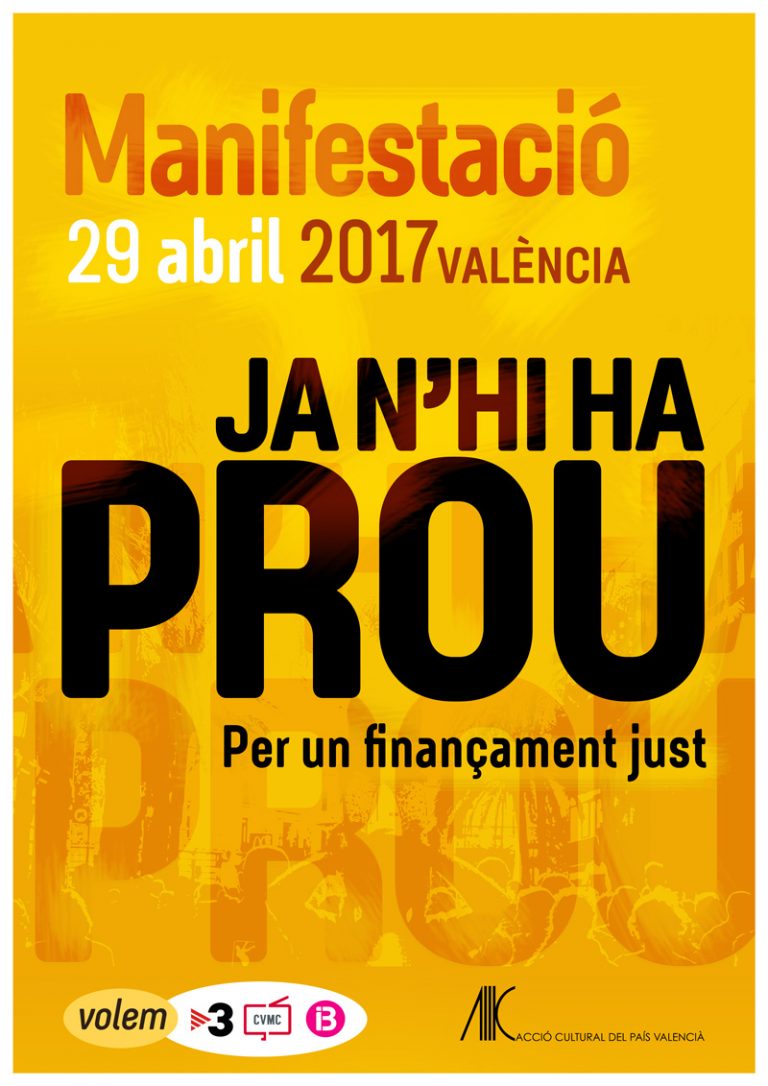Cartell de la manifestació convocada per Acció Cultural | ACPV