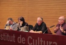 Lluís Rabell en una conferència de l'Institut de Cultura l'any 2014