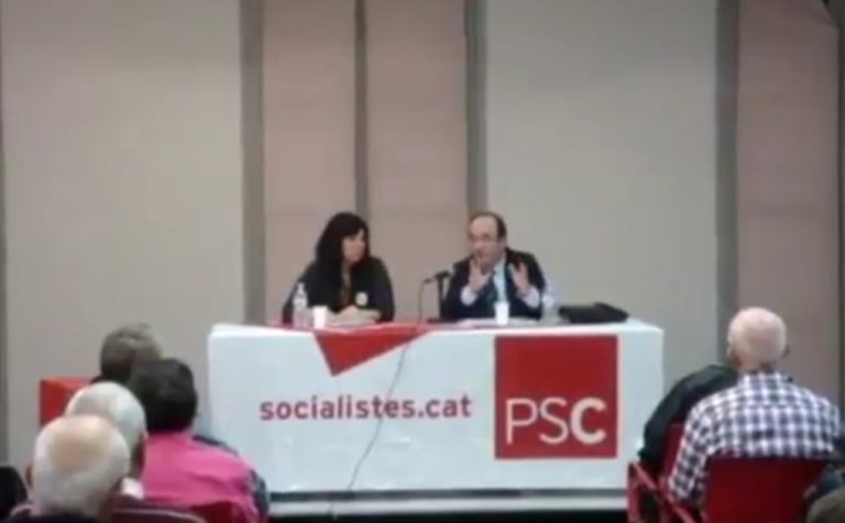 Miquel Iceta en una conferència el 2012 defensant els referèndums sobre la independència