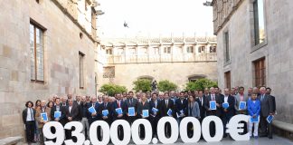 Foto amb els assistents a la presentació per posar de manifest els 93M€ que s'incrementarien en els ingressos esportius del país | Pro Seleccions Catalanes