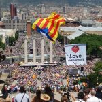 Moment de l’acte de suport al referèndum de l’1 d’octubre. Font: ANC
