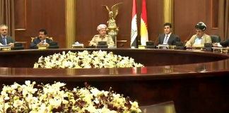 El president Kurd Masoud Barzani reunit amb els líders polítics regionals a Erbil