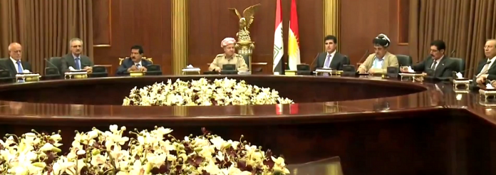 El president Kurd Masoud Barzani reunit amb els líders polítics regionals a Erbil