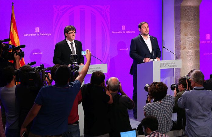 President Carles Puigdemont i vicepresident Oriol Junqueras