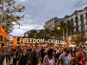 Moment de la manifestació del 21 d'octubre. Font: Joan Albert Pons