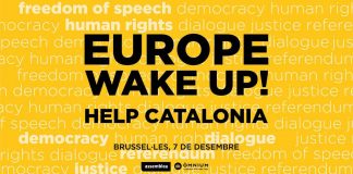 Cartell de la manifestació a Brussel·les