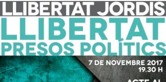 Crida a la Llibertat Presos Polítics Cartell de l'acte: Llibertat Presos Polítics