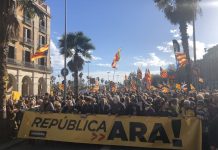 Moment de la manifestació per un govern que implementi la República | Assemblea Nacional Catalana