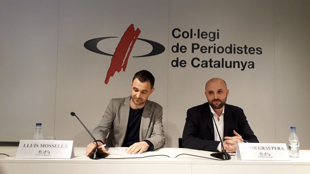 Roda de premsa de Jordi Graupera i Lluís Mosella al col·legi de periodistes | Llorenç Prats