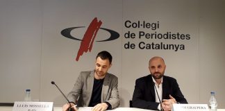 Roda de premsa de Jordi Graupera i Lluís Mosella al col·legi de periodistes | Llorenç Prats