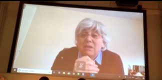 Intervenció a través de videoconferència de Clara Ponsatí durant l'acte de l'ANC de Londres