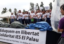 Moment de l'acte de suport als #9delPalau | Llorenç Prats