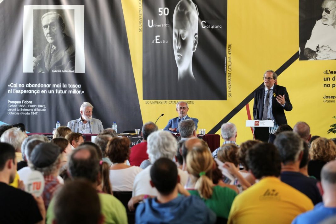 Quim Torra en el seu parlament de cloenda de la Universitat d'Estiu Catalana (UCE) | Govern de Catalunya