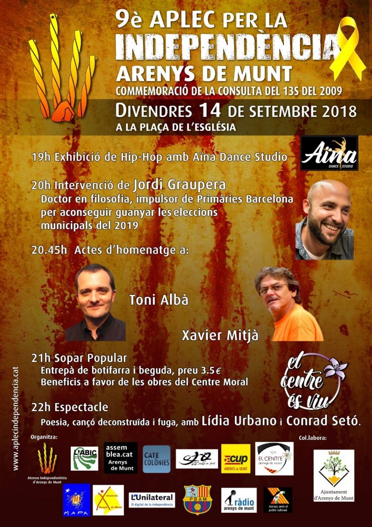 Cartell de l'acte de l'aplec independentista