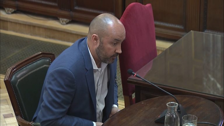 Albert Salvadó durant la seva declaració al judici