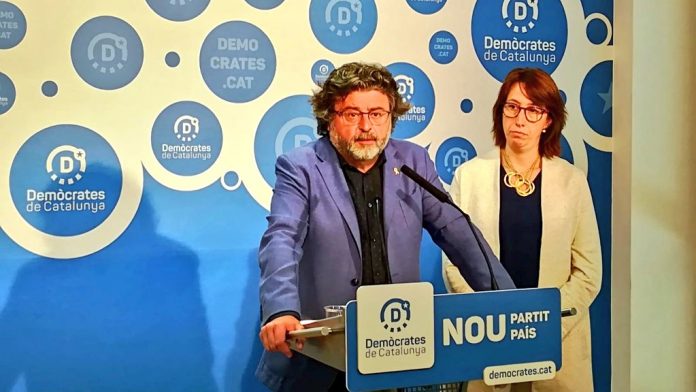 Toni Castellà durant la roda de premsa | Demòcrates de Catalunya