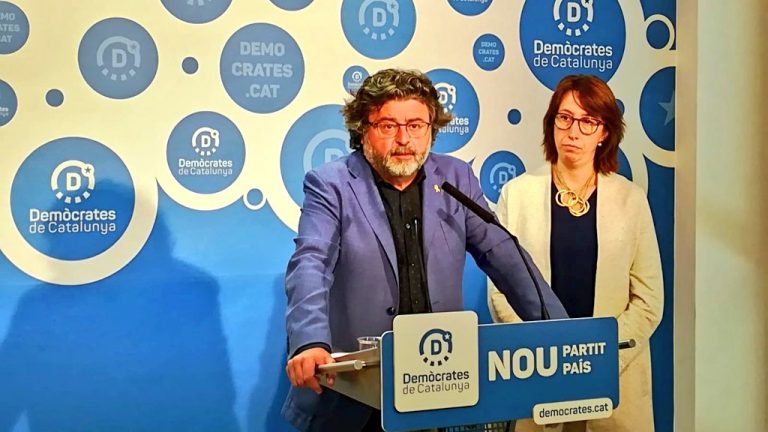 Toni Castellà durant la roda de premsa | Demòcrates de Catalunya