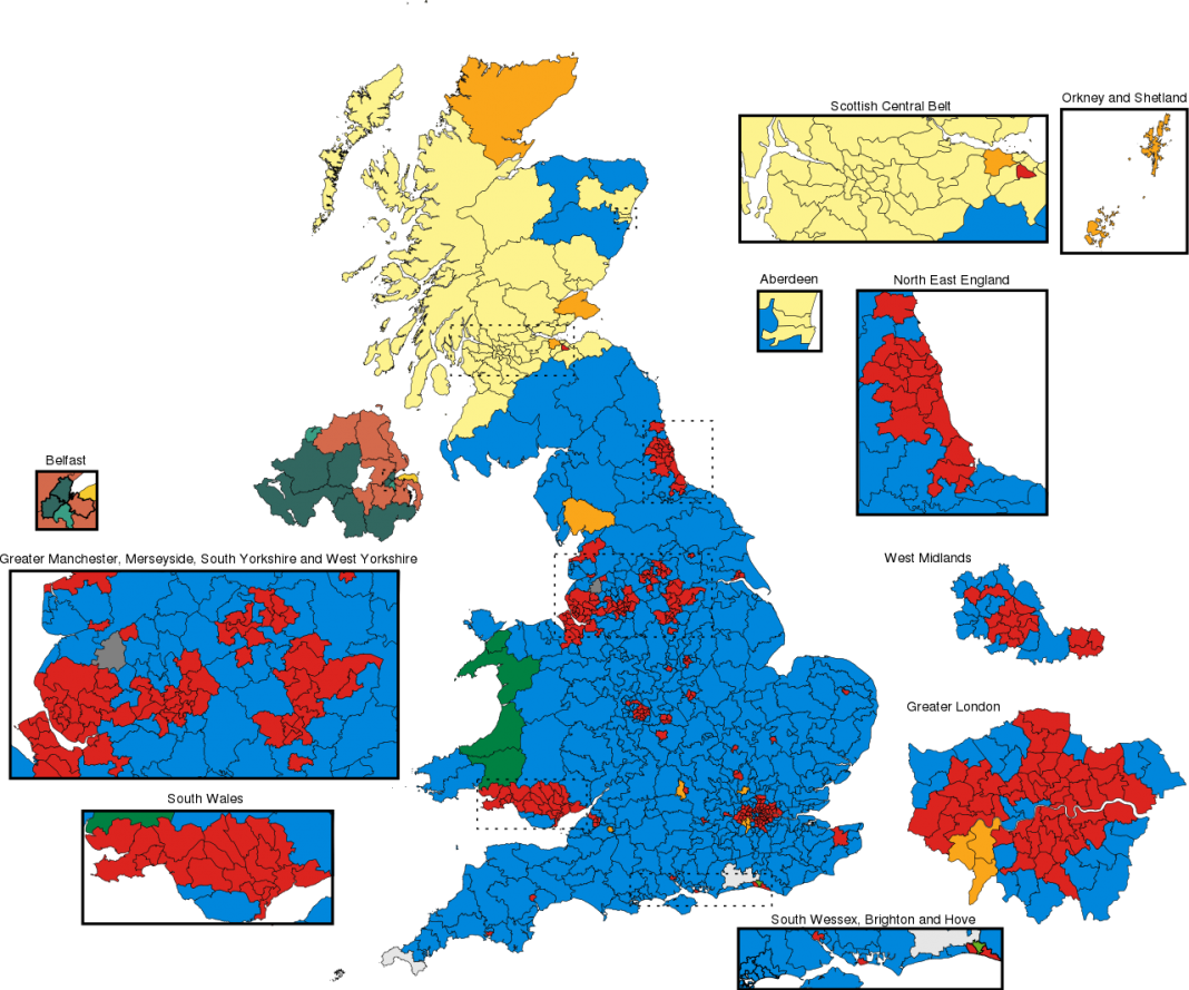 Mapa del resultat electoral per circumscriptions | Font: Wikipèdia Mapa del resultat electoral per circumscriptions | Font: Wikipèdia