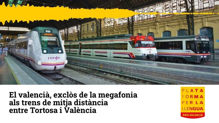 Els trens regionals de Renfe exclouen el valencià de la megafonia