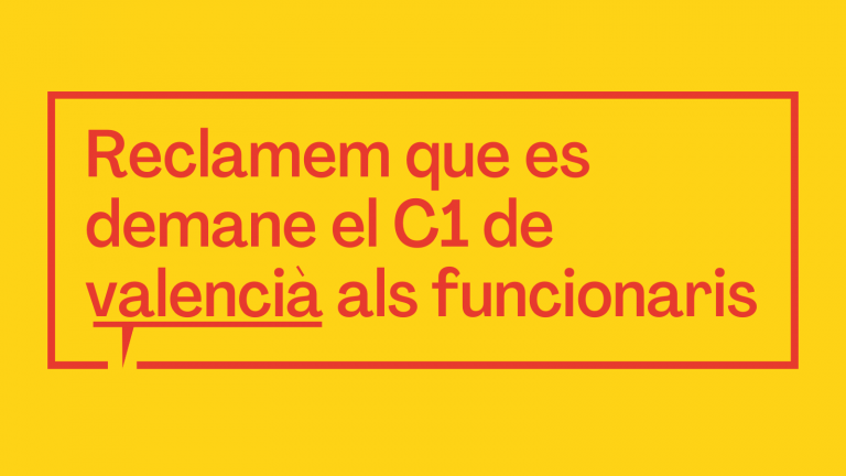 Plataforma per la Llengua presenta aportacions perquè s’exigisca el C1 de valencià als funcionaris