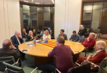 Dolors Feliu en una reunió amb el grup de parlamentaris APPG on Catalonia a Westminster