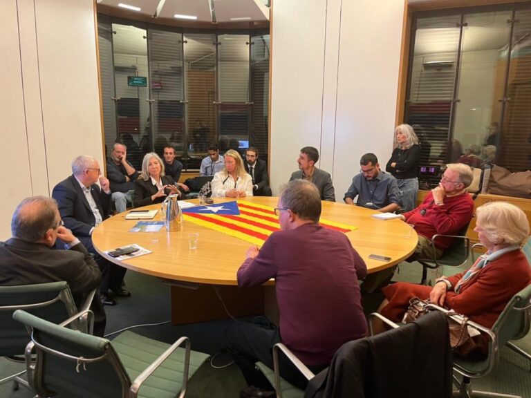Dolors Feliu en una reunió amb el grup de parlamentaris APPG on Catalonia a Westminster