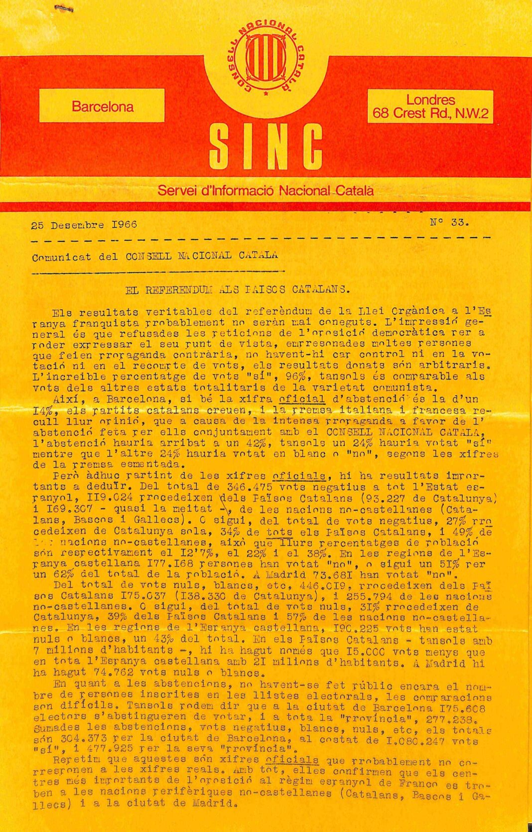 SINC: Servei d'Informació Nacional Català