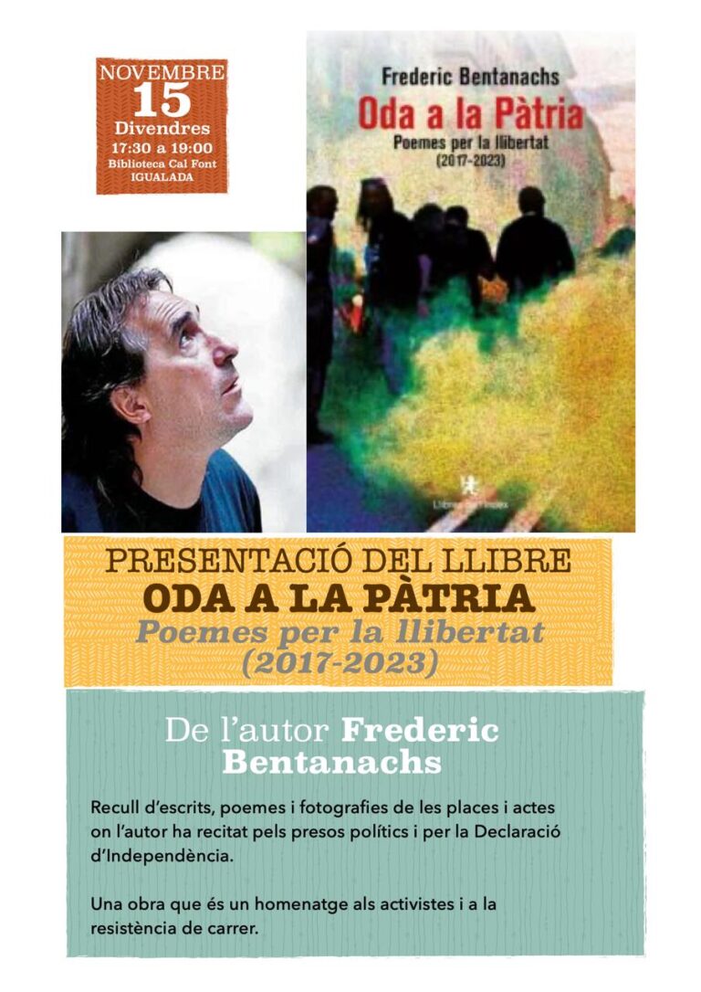 Presentació a Igualada del llibre “Oda a la Pàtria” de Frederic Bentanachs
