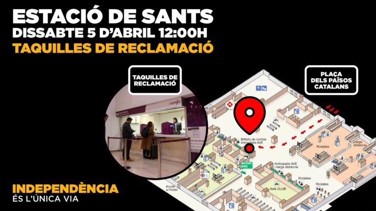 L’Assemblea convoca una gran acció de protesta el 5 d’abril a l’estació de Sants