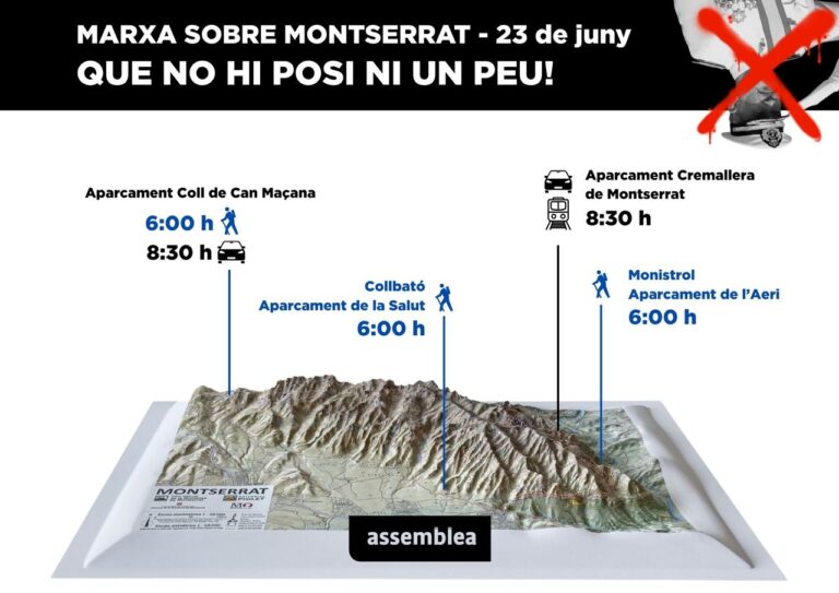 Marxa sobre Montserrat. Que no hi posi ni un peu!